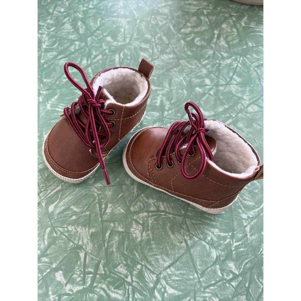 toddler boy shoe size 0-3 months brown‎ leather dress shoes